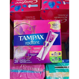 Băng vệ sinh tampax radiant usa nội địa mỹ.