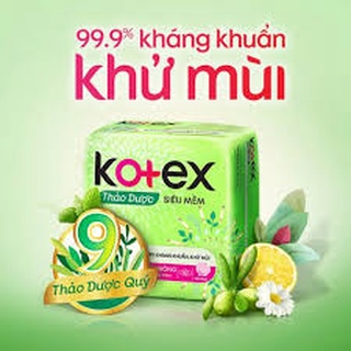 Băng vệ sinh Kotex thảo dược siêu mềm siêu mỏng cánh 8 miếng 23cm