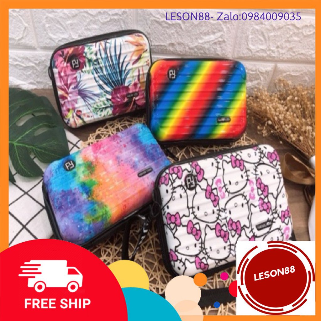 SALE MÀU MỚI-FREESHIP 50K_Túi đeo chéo nữ vali cốp mini siêu hot( DÂY CHỮ, CÓ LOGO)- DR368