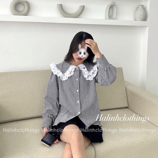 Sơ mi cổ bèo tay bồng xoè (ảnh thật treo tường)