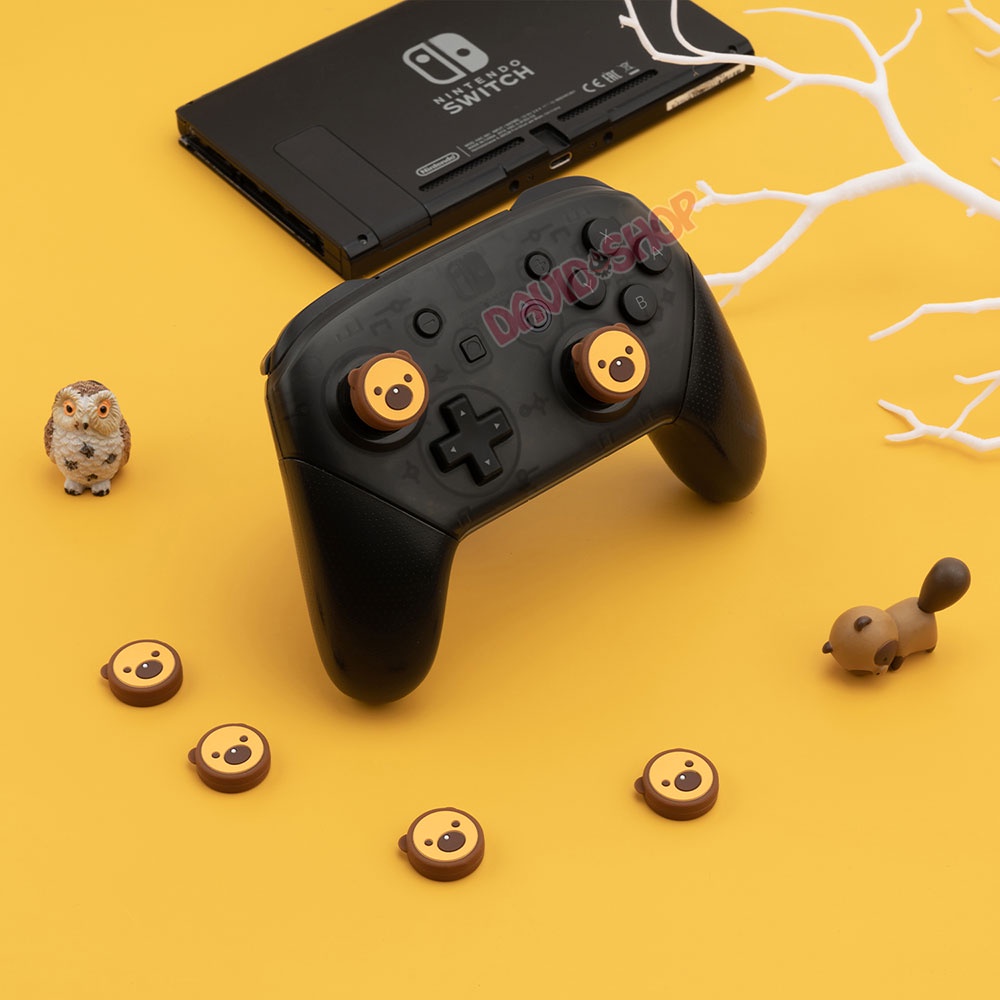 Núm bọc analog Gấu Mèo &amp; Mèo Dưa Hấu hãng Geekshare cho tay cầm Xbox One/Series, DualShock 4, DualSense, Pro Controller