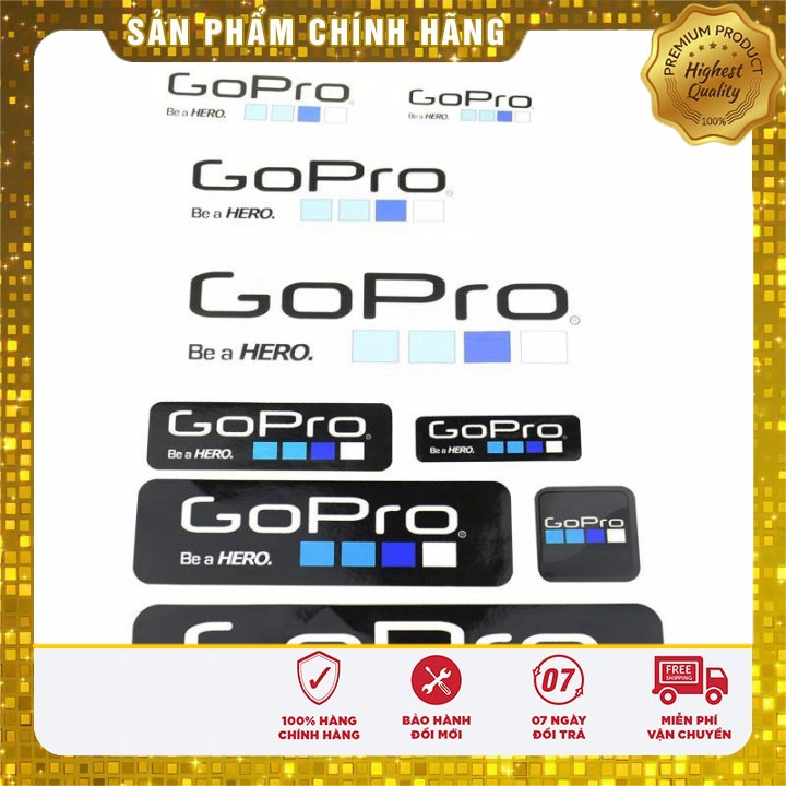 [Sale] Bộ 6 Miếng dán Logo Gopro đẹp mắt, miếng dán camera hành trình logo gopro, phụ kiện camera hành trình .