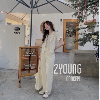 Quần jean dài ống suông trắng [2YOUNG] Q641 (ảnh thật)