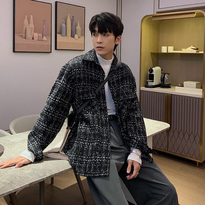 ❃Áo Sơ Mi Khoác Ngoài Dáng Rộng Họa Tiết Kẻ Sọc Thời Trang Mùa Xuân Phong Cách Nhật Bản Mới Cho Nam