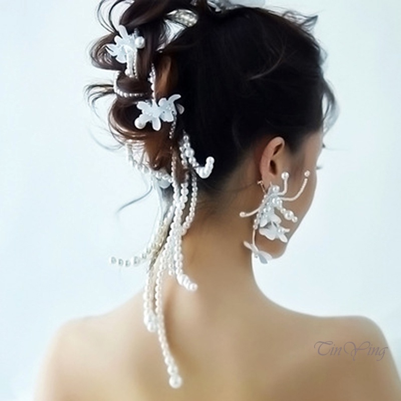 GETNOIVAS 1 Cặp Kẹp Tóc Pha Lê Lấp Lánh Cho Cô Dâu