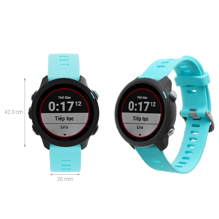 Đồng hồ thông minh Garmin Forerunner 245 Music Xanh kháng nước 5ATM đo SPO2 màn hình MIP - Chính hãng BH 12 tháng