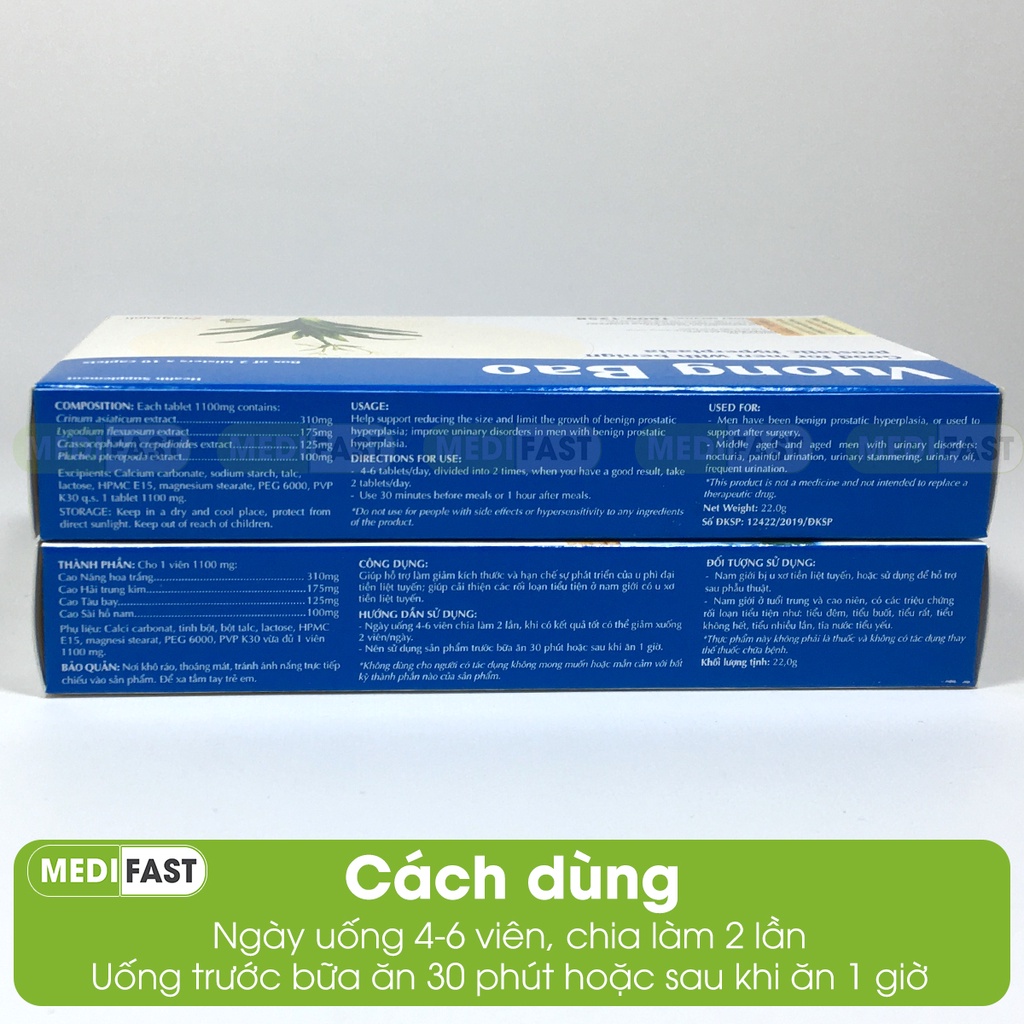 Vương Bảo - Giúp hỗ trợ làm giảm kích thước, hạn chế sự phát triển của u phì đại tiền liệt tuyến - Có tem tích điểm