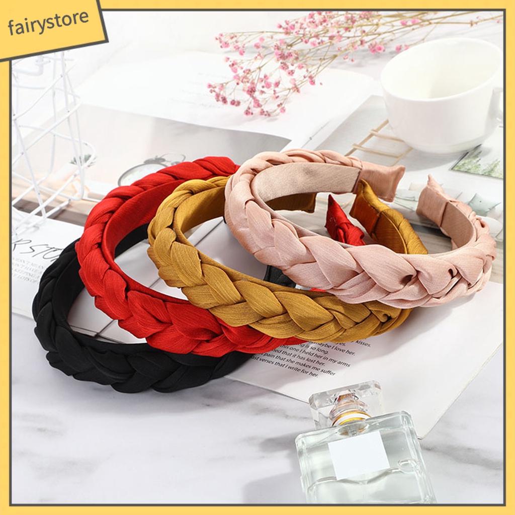 Băng Đô Dệt Kim Màu Trơn Cho Phái Nữ