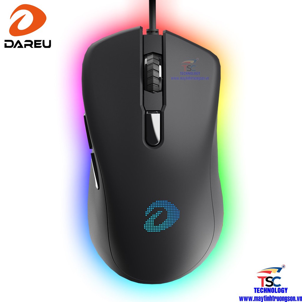 Chuột Gaming DAREU EM908 RGB USB Black | Kèm MousePad Dareu Chính Hãng