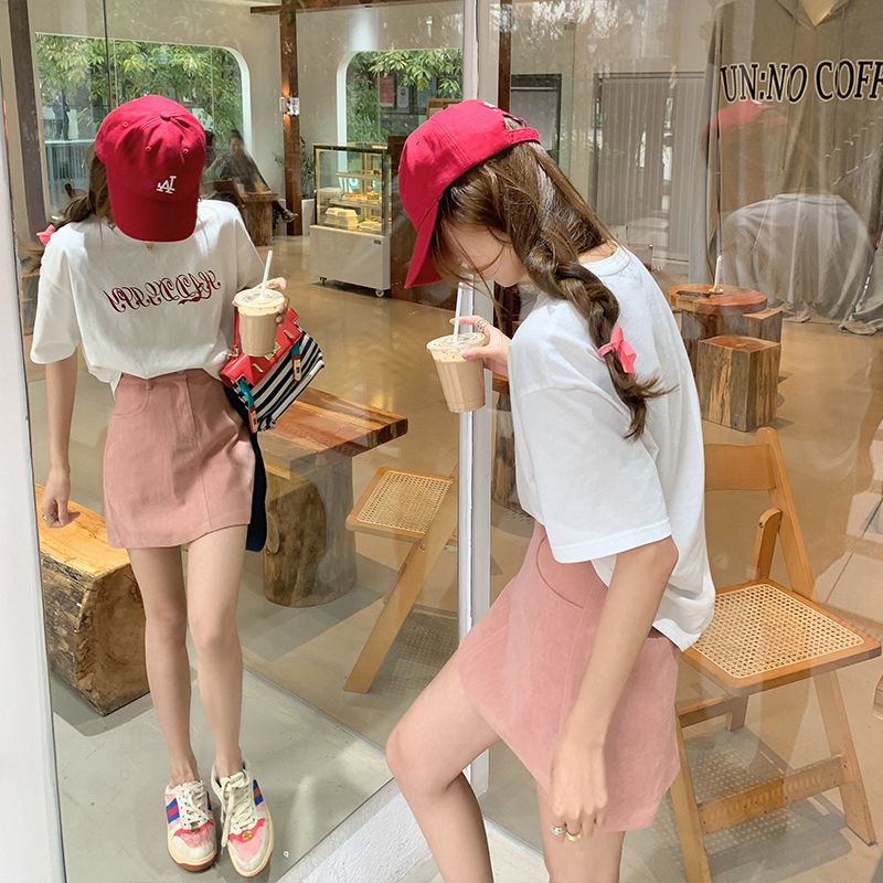 Chân Váy Ngắn Chữ A Lưng Cao Màu Hồng Phong Cách Hàn Quốc Thời Trang Mùa Hè Mới Dành Cho Bạn Nữ