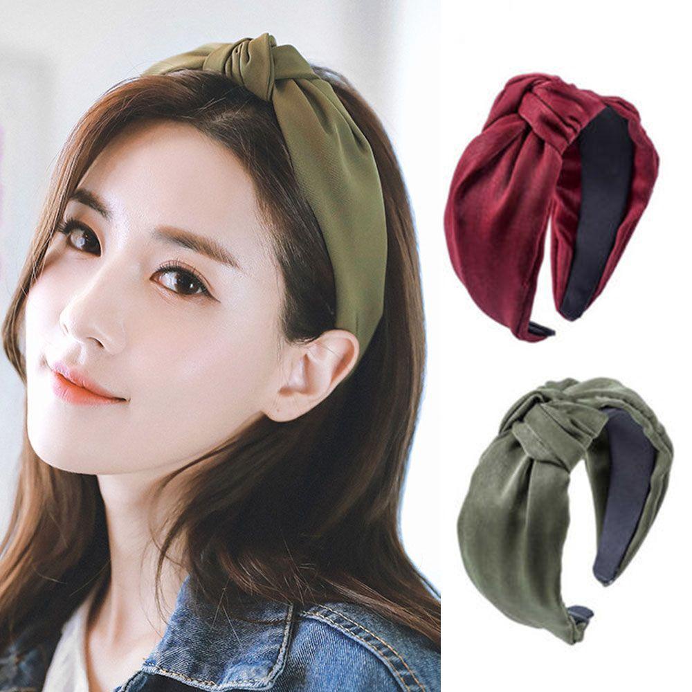 QQMALL Băng Đô Nhung Thắt Nút Chéo