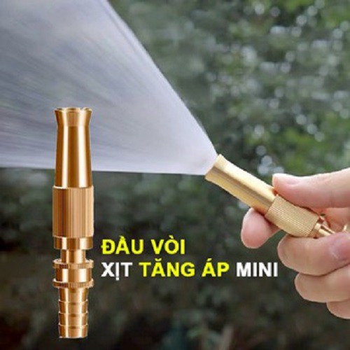 Vòi xịt rửa xe tưới cây tăng áp bằng đồng (kèm siết cổ dê)