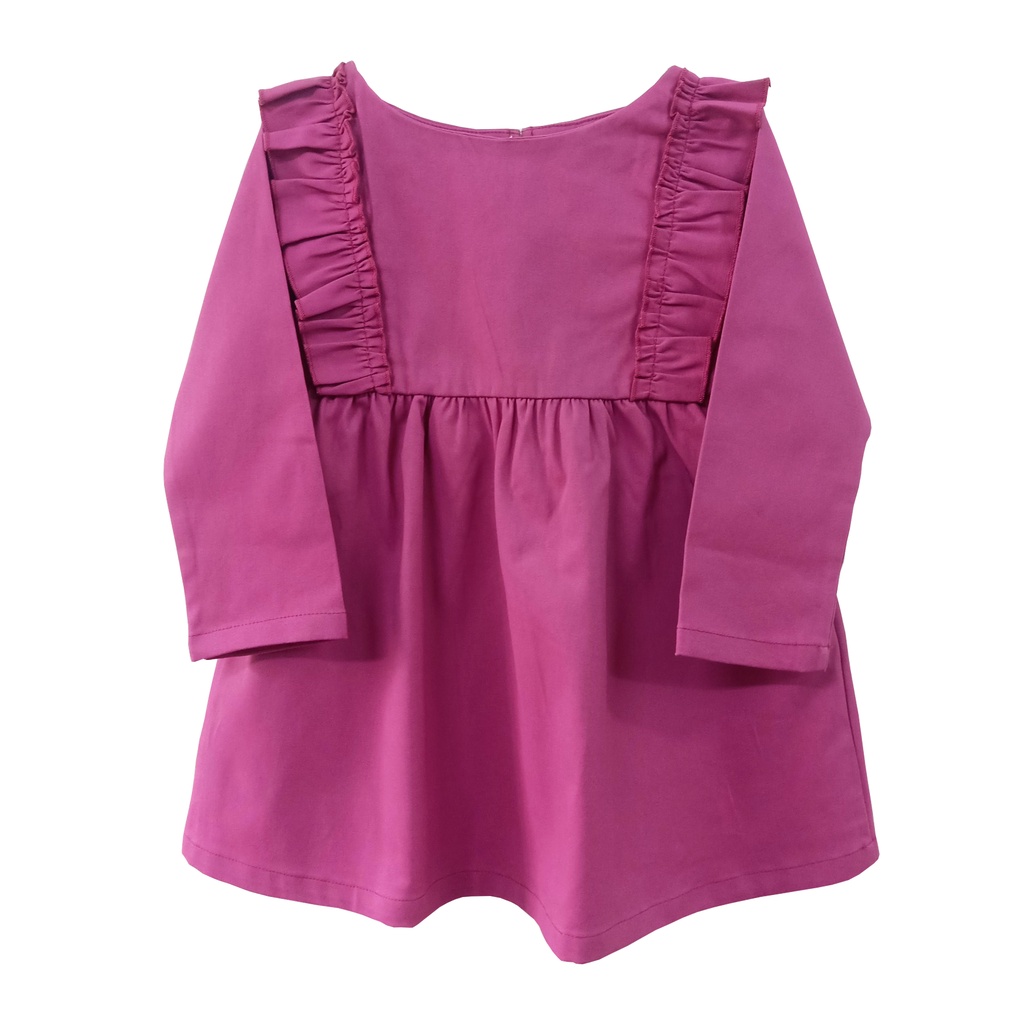 Đầm Kaki Phối Bèo Trẻ Em