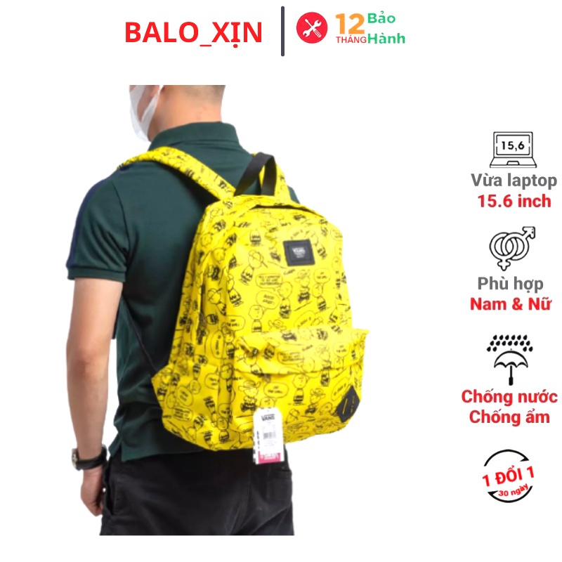 Balo, cặp đi học đi làm nam nữ thời trang phong cách Hàn quốc chống thấm họa tiết snoopy QASA