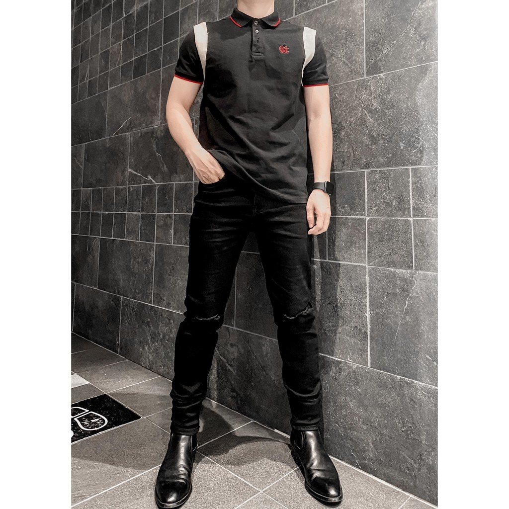 Quần jean nam đen Munique trơn và rách vải jeans bò cotton co giãn - form ôm | BigBuy360 - bigbuy360.vn
