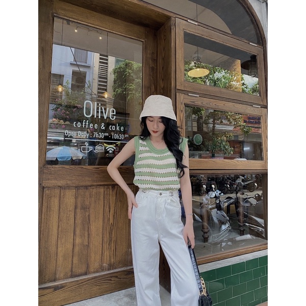 Áo Tanktop len kẻ ngang