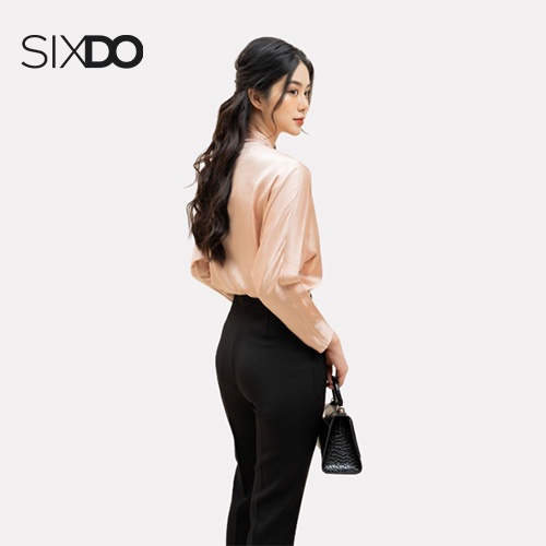 Áo sơ mi be cổ tròn nữ SIXDO