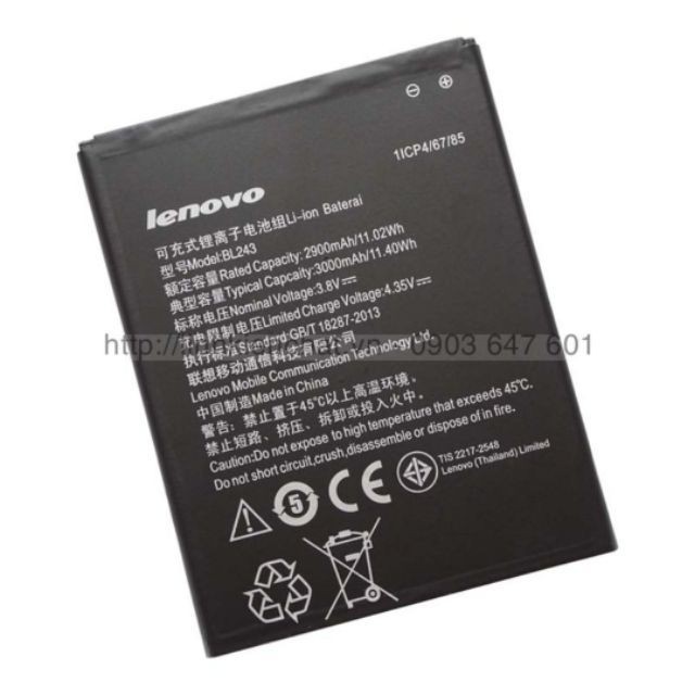 Pin Lenovo A7000, A7000 Plus (BL243) 3000mAh - Hàng nhập Khẩu