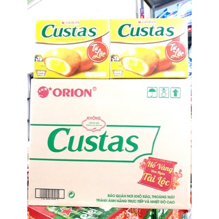 Thùng 4 Khay x 564g Bánh Custas Orion Nhân Kem Trứng Cao Cấp (Thùng 48 hộp x 47g/hộp)