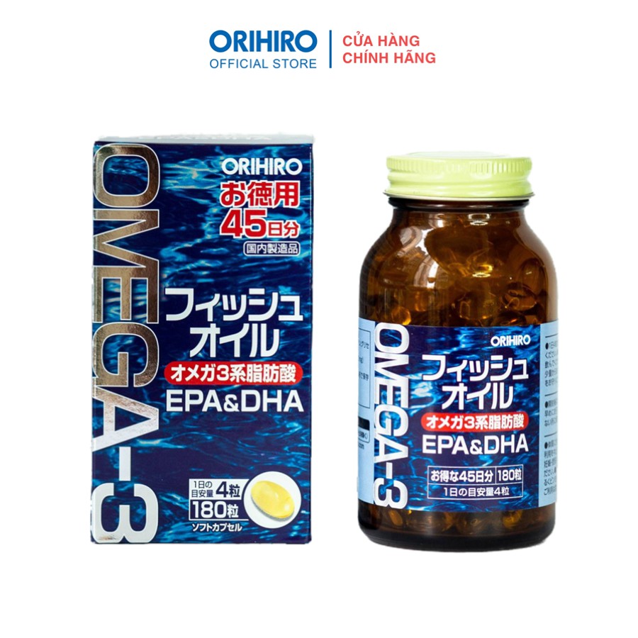 Viên uống dầu cá Omega-3 hỗ trợ tim mạch Orihiro 180 viên | BigBuy360 - bigbuy360.vn