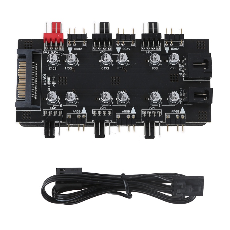 Hub Chia Cổng 1 Sang 8 Nhiều Cổng RGB PWM 12V 4 Pin Chuyên Dụng Cho Bo Mạch Chủ PC