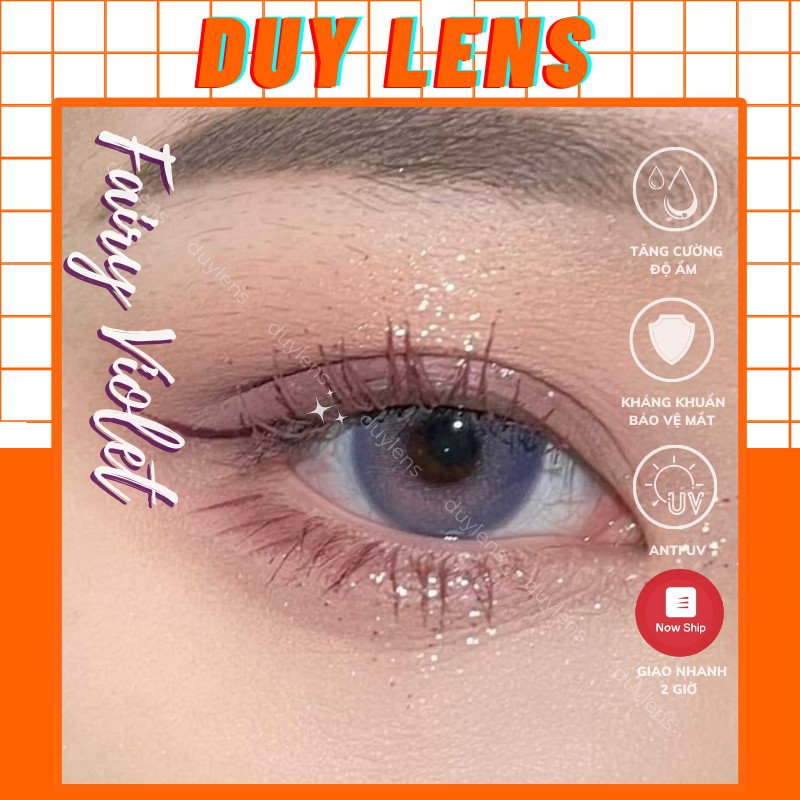 Kính áp tròng màu tím tiên VERY PERI - Lens violet xinh xắn xu hướng Hàn Quốc 14mm hạn 1 năm