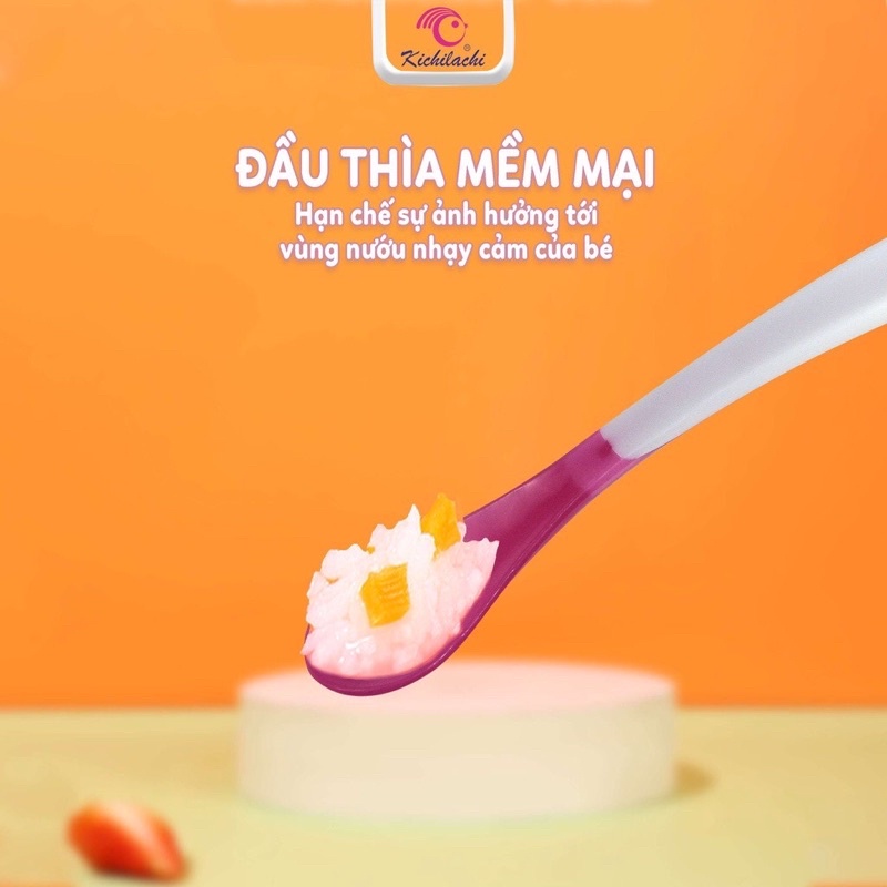 Thìa mềm báo nóng KI CHI cho bé ăn dặm