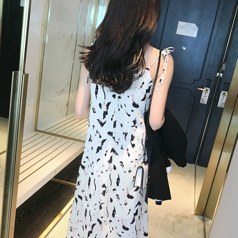Đầm Chữ A Không Tay In Họa Tiết Xinh Xắn Dành Cho Nữ