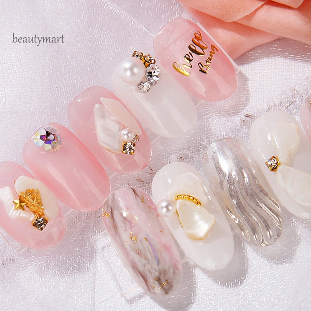 [Hàng mới về] Hộp phụ kiện đá/vỏ sò/kim sa kích thước mini nhiều màu dán trang trí móng tay nghệ thuật thủ công
