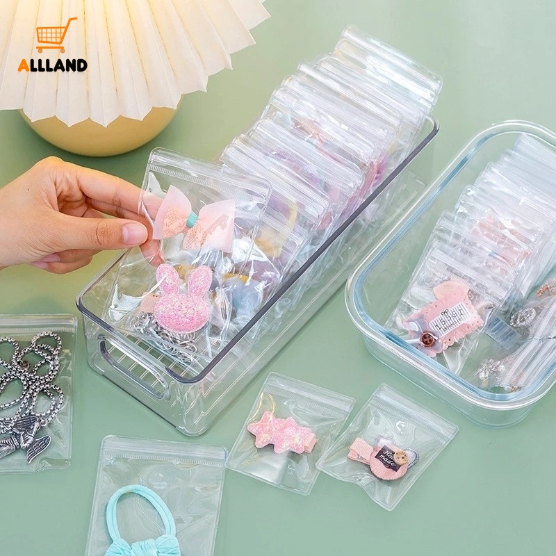 Set 50 Túi Đựng Trang Sức Bằng PVC Trong Suốt Đơn Giản Chống Oxy Hóa
