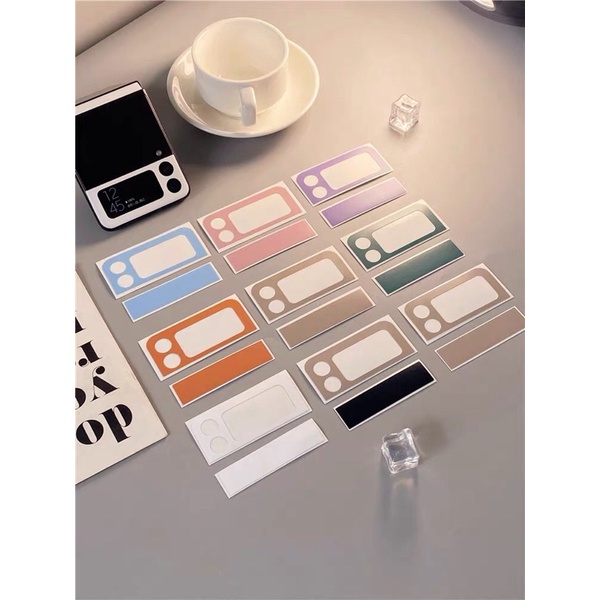 Ốp trong suốt gấu nơ Samsung Z Flip 3 / Z Flip 4 kèm decal / Z Flip3 / ZFlip3 / Z Flip4/ ZFlip4