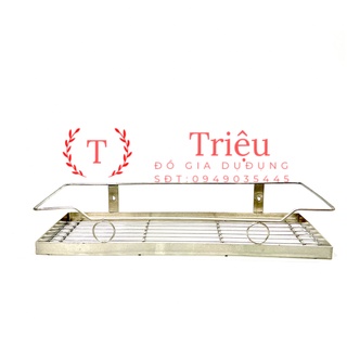 Kệ gia vị 2 tầng, kệ nhà tắm 2 tầng treo tường 100% inox 304