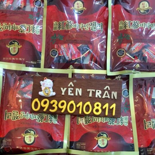 Kẹo dẻo sâm hàn quoc tuyệt ngon ăn rât tôt cho sức khoẻ ng va trẻ em. Giup có chức đề sưc đề kháng , phat triên tri nao.