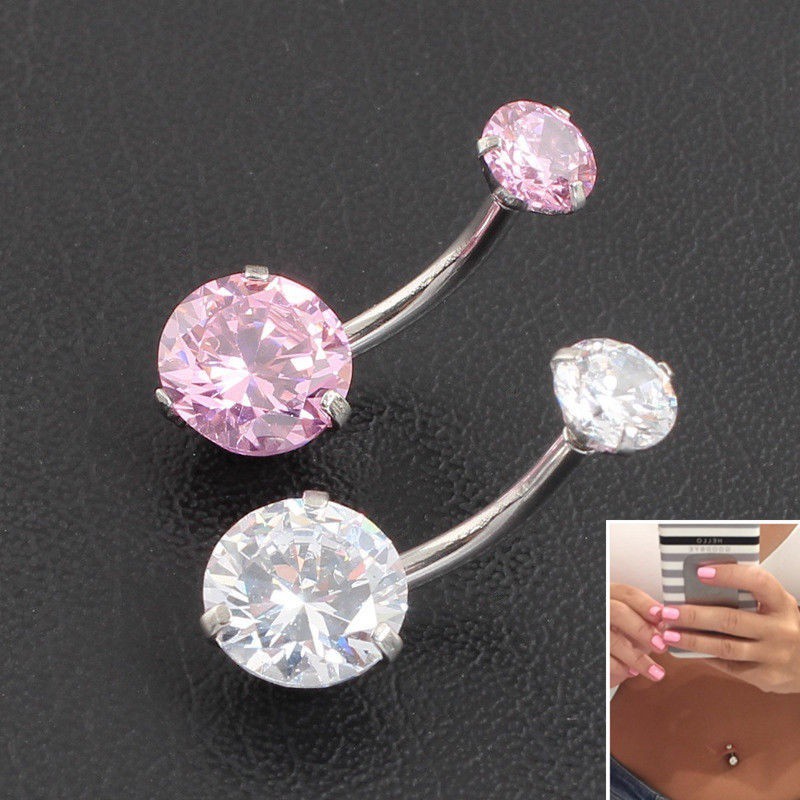 Surgical Steel Navel Rings Crystal Belly Button Ring Bar Piercing Jewelry Beauty