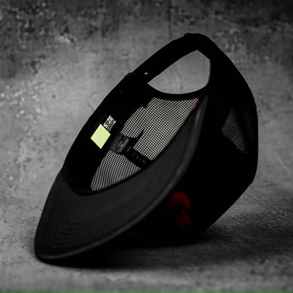 Mũ nón lưỡi trai snapback Nike Air đen / trắng phối lưới thời trang nhung cao cấp