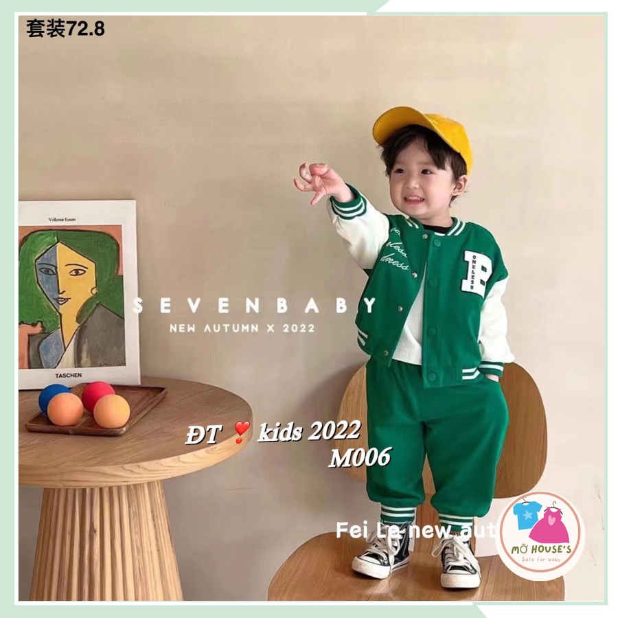 Set 3 chi tiết, bộ nỉ kèm áo thun dài tay cho bé trai cho bé trai đi học, đi chơi từ 8kg đến 20kg
