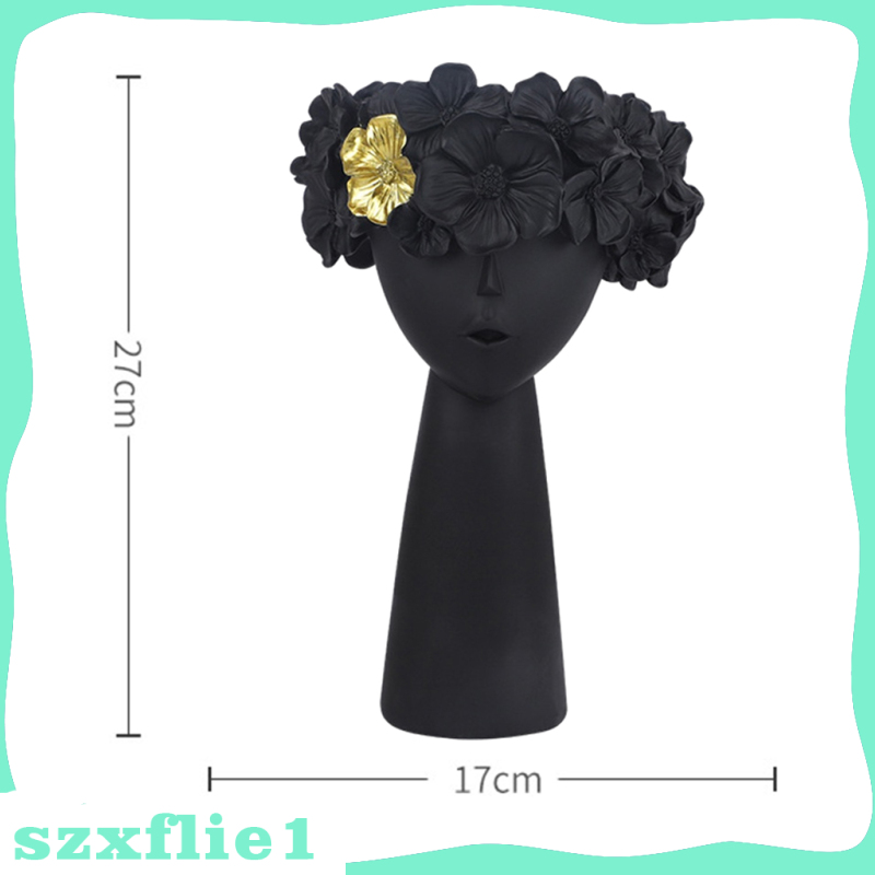 [🔥Hot Sale🔥] Women Head Shape Flower Vase Planter Pot Office TV Shelf Photo Prop Decor