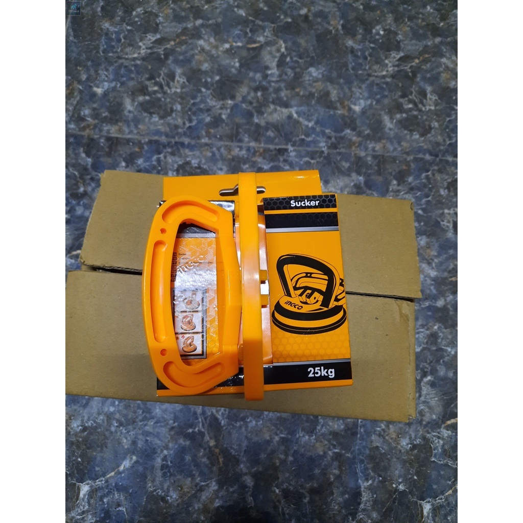 Hít 1 chấu. Hít kính và gạch. Giác hút kính cầm tay INGCO HSU012501 lục hút đến 25kg