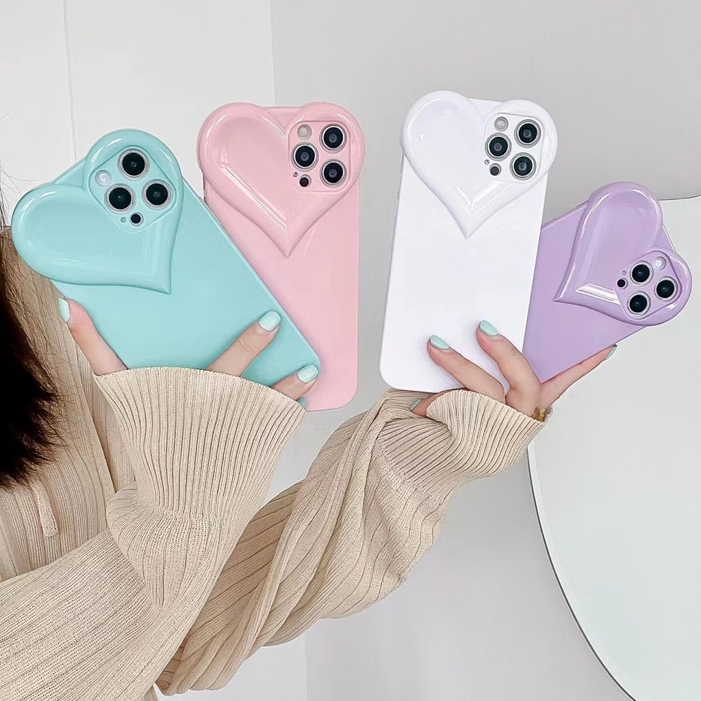 Ốp điện thoại TPU mềm hình trái tim thích hợp cho Iphone 12 pro max 11 pro max xs max xr x 7 8+