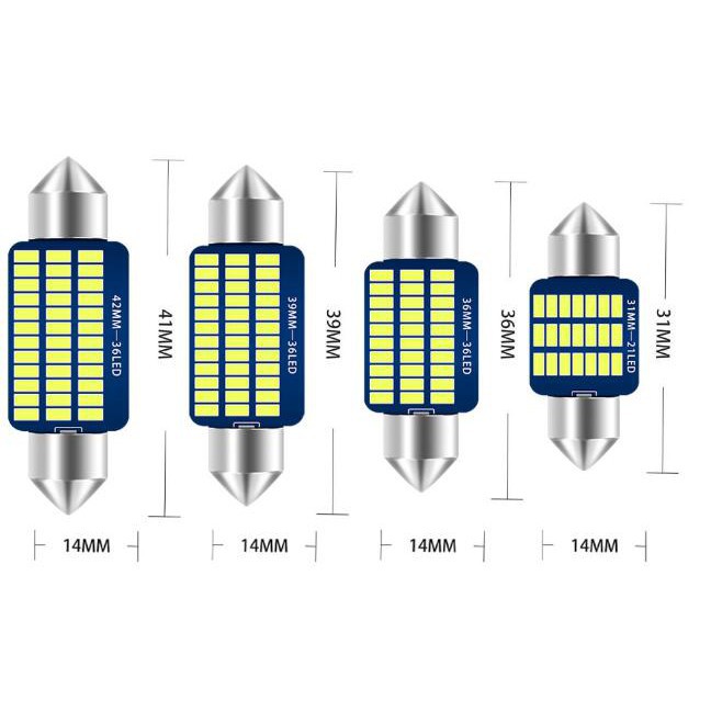 Đèn LED Kevanly C5W 31 36 39 41mm W210 Cho Nội Thất Xe Hơi Chất Lượng Cao