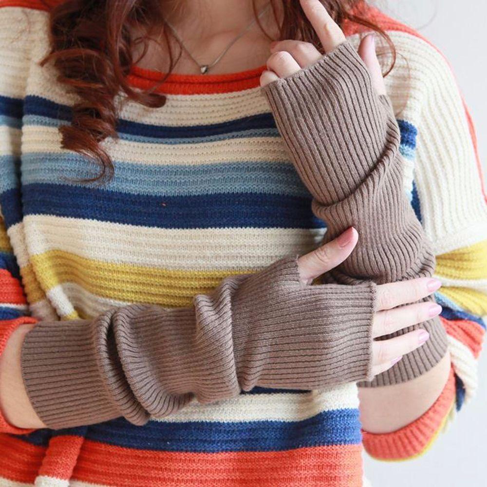 Găng Tay Len Hở Ngón Màu Sắc Thời Trang