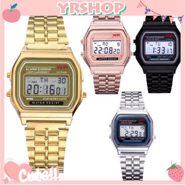 Đồng Hồ Casio Màu Vàng / Bạc Phong Cách Cổ Điển Cho Nam Và Nữ