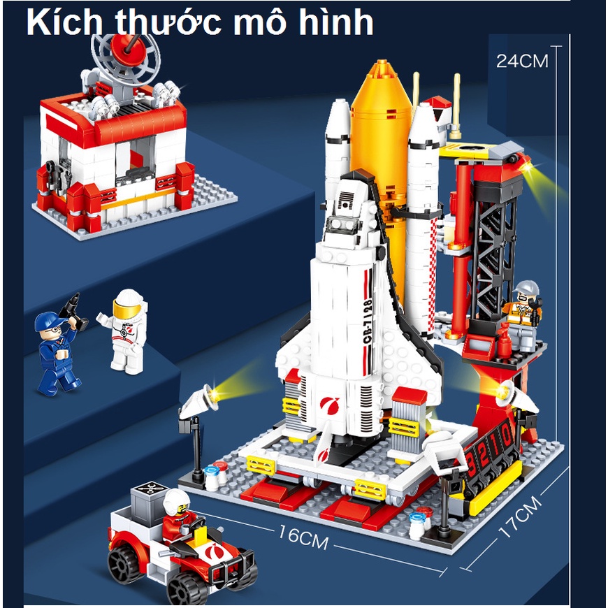 Mô hình lắp ghép lego trạm phóng vũ trụ gồm 860 chi tiết đồ chơi trẻ em MS-7128