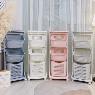 Kệ nhựa đựng đồ 3 tầng đa năng có bánh xe