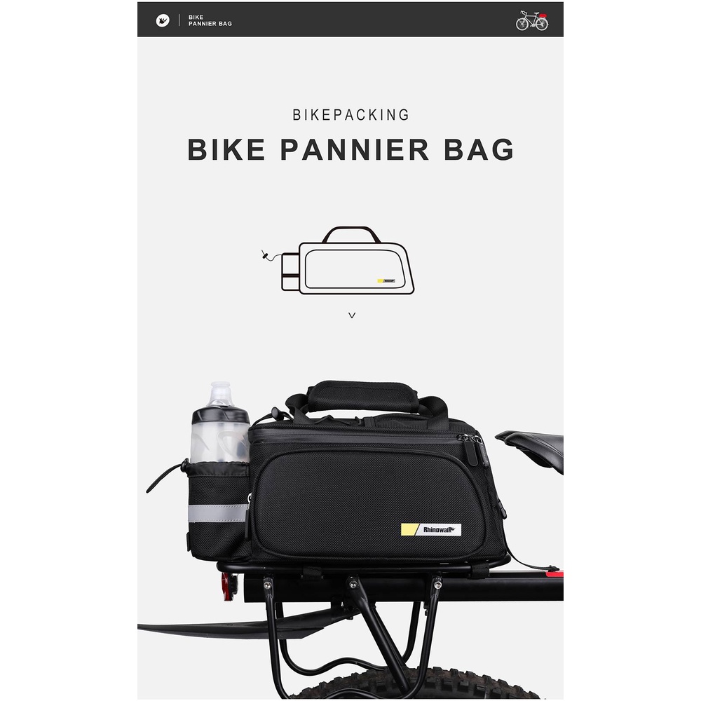 Rhinowalk túi đựng pannier xe đạp gắn xe đạp leo núi sức chứa lớn 10L đa năng tiện lợi mẫu 2021