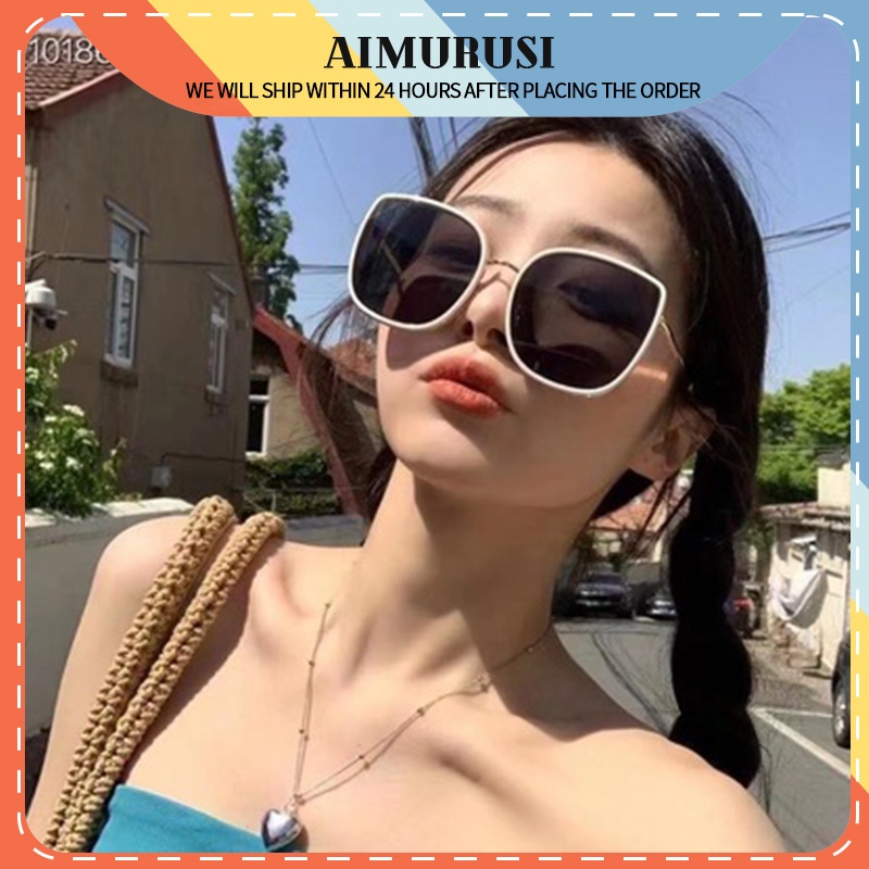 (AIMURUSI) COD Kính Mát Gọng Kim Loại Phong Cách Thời Trang Hàn Quốc