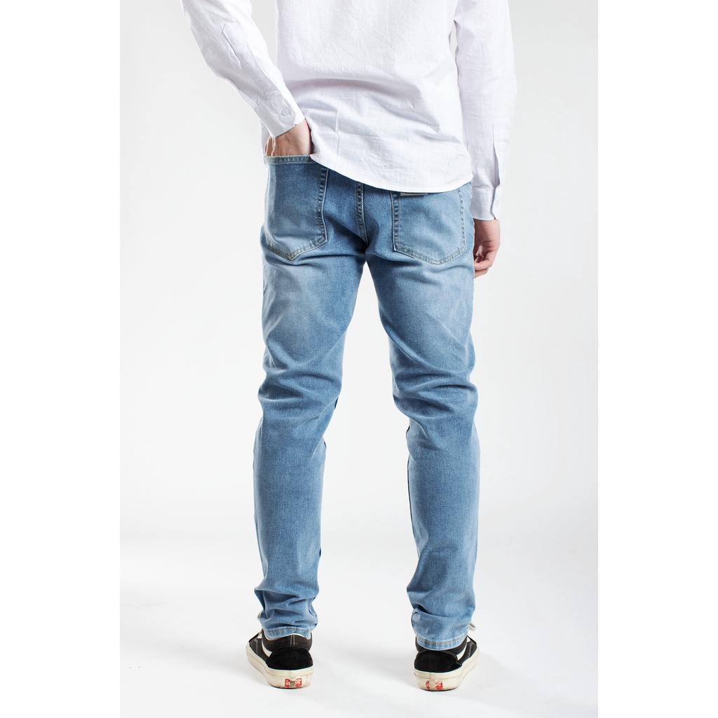 Quần Jean dài màu xanh nam cao cấp Lados - 14063, Form slimfit, chất jean co giãn thoải mái