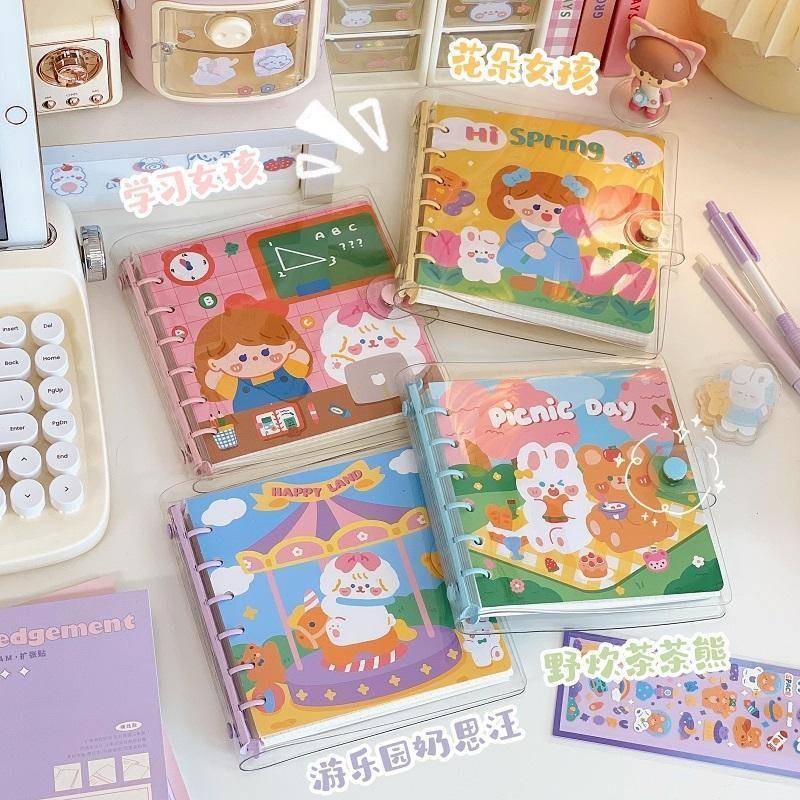 ⭐ iLado ⭐ binder a6 sổ tay tài khoản tay sáng tạo dễ thương vở kẻ ngang sổ ghi chép notebook  sổ ghi chép sổ tay ghi chép vở lò xo kẻ ngang sổ lò xo kẻ ngang marker sticker sổ ghi chú mini tập vở học văn phòng phẩm sổ ghi chú