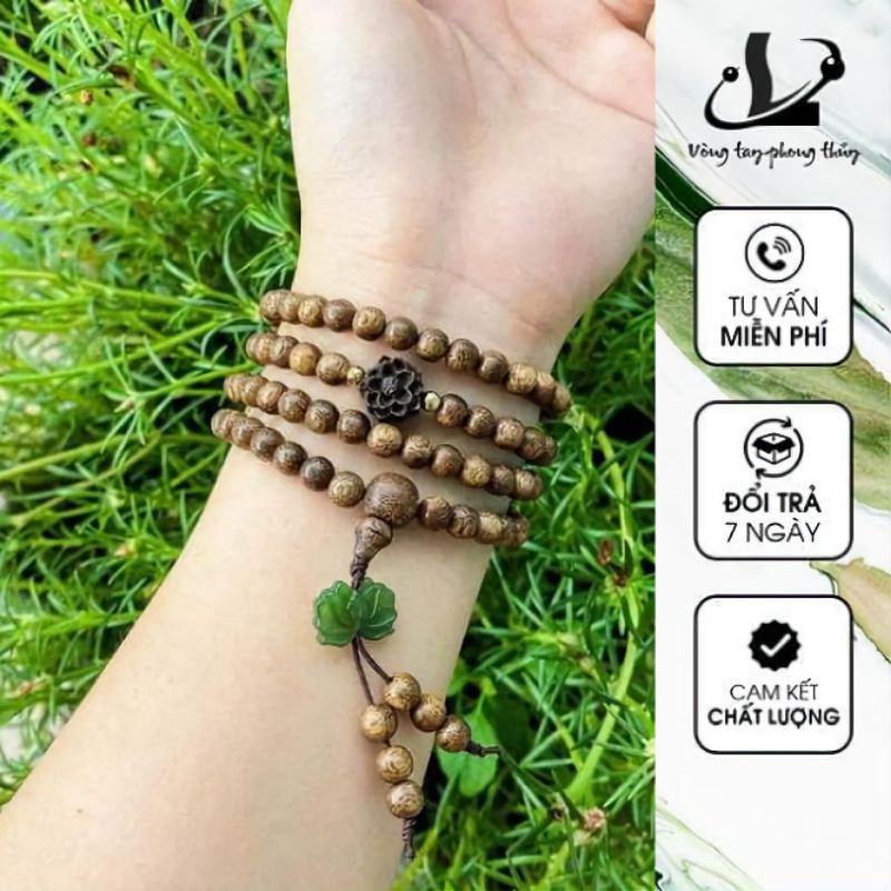 Chuỗi 108 Hạt Trầm Tốc 6 Ly Mix Sen Chamr NgọcBích- N40 | BigBuy360 - bigbuy360.vn