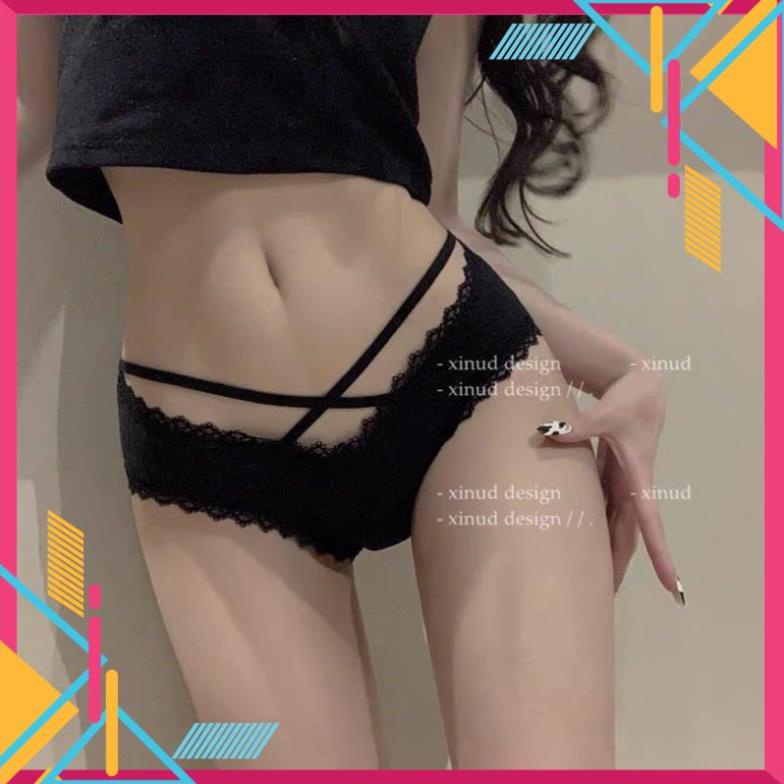 Quần lót gân phối ren dây chéo sexy MS023